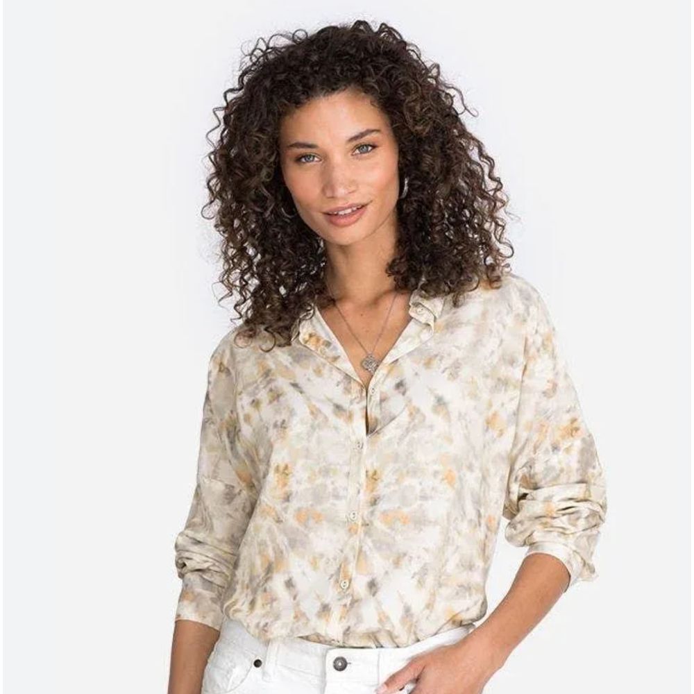 Johnny Was Tops Johnny Was Calme Oversized Tie Dye Button Down Shirt Size XS